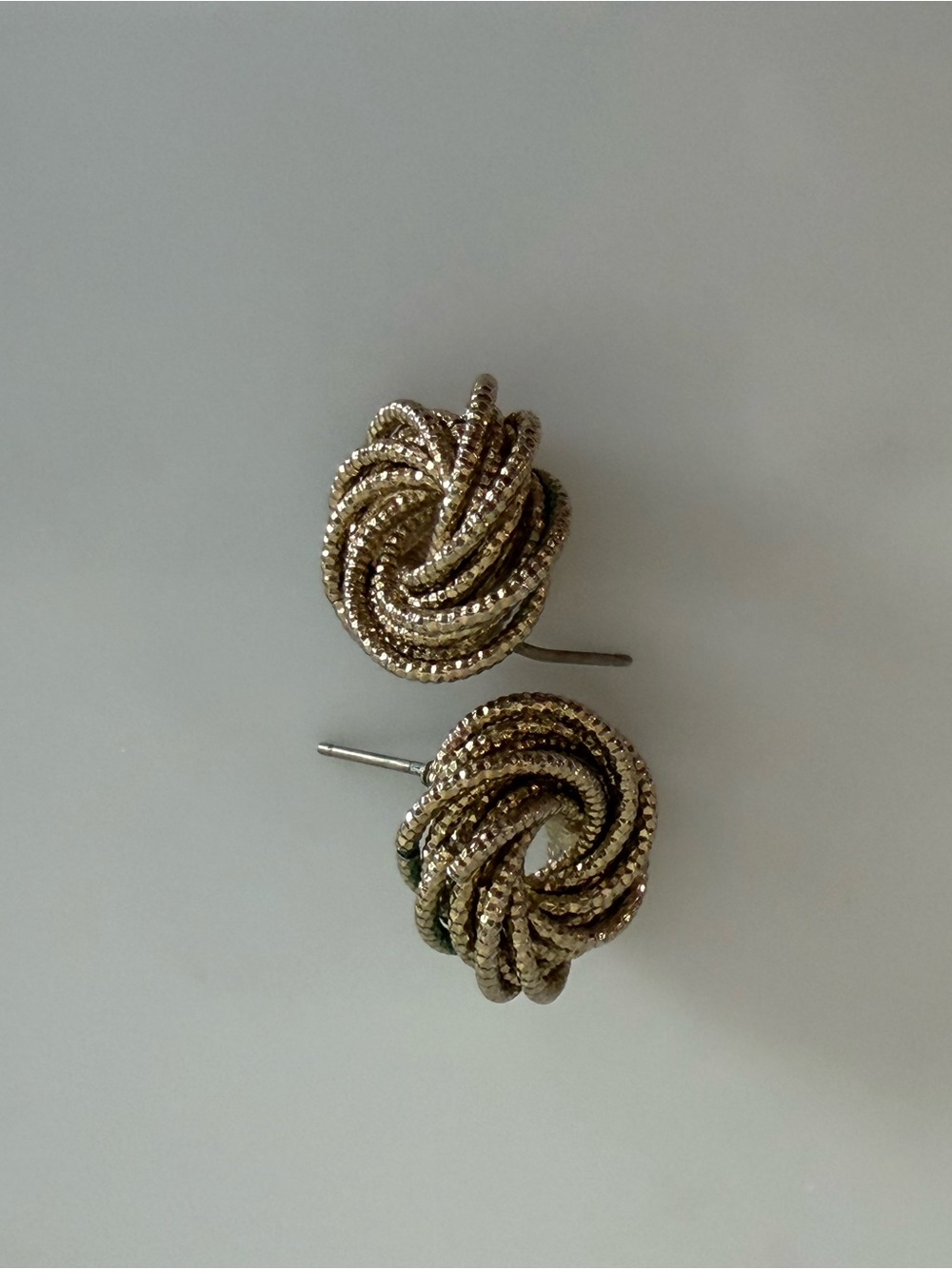 Gold Knot Stud Earrings - Elegant Women's Jewelry